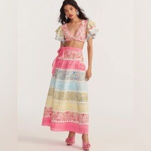 LoveShackFancy Makia floral wrap skirt